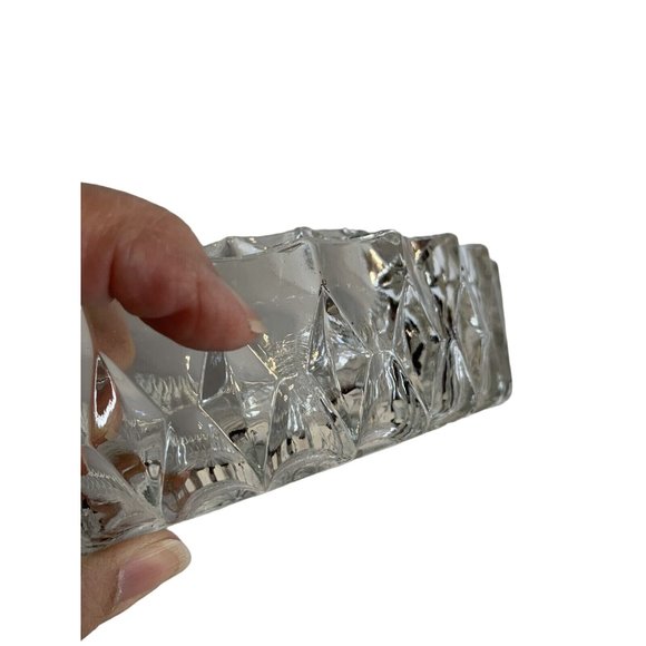 Italian Vintage Crystal Cut Clear Glass Cigar Cigarette Ashtray 7 1/2" Heavy - Picture 6 of 7